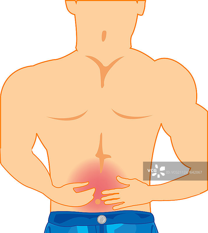 男子感到腹部剧痛图片素材