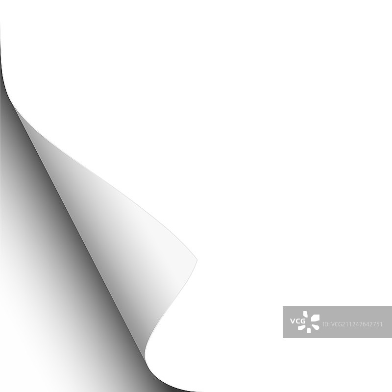 带有左下角纸张卷曲的白纸图片素材