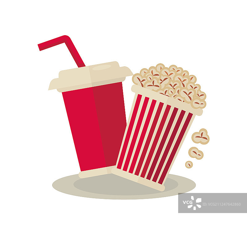 爆米花纸盒碗和外卖苏打图片素材