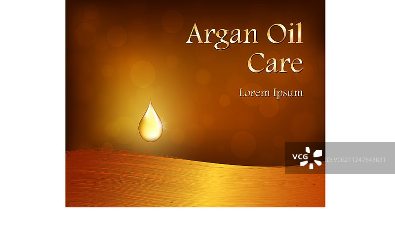 含金油滴和头发的摩洛哥坚果油模板图片素材