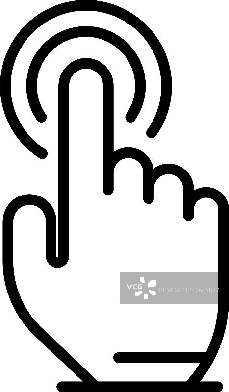 手指点击光标轮廓图标样式图片素材