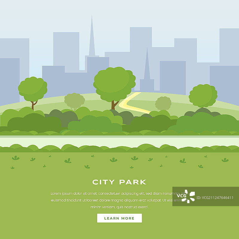 现代城市公园着陆页绿色树木图片素材