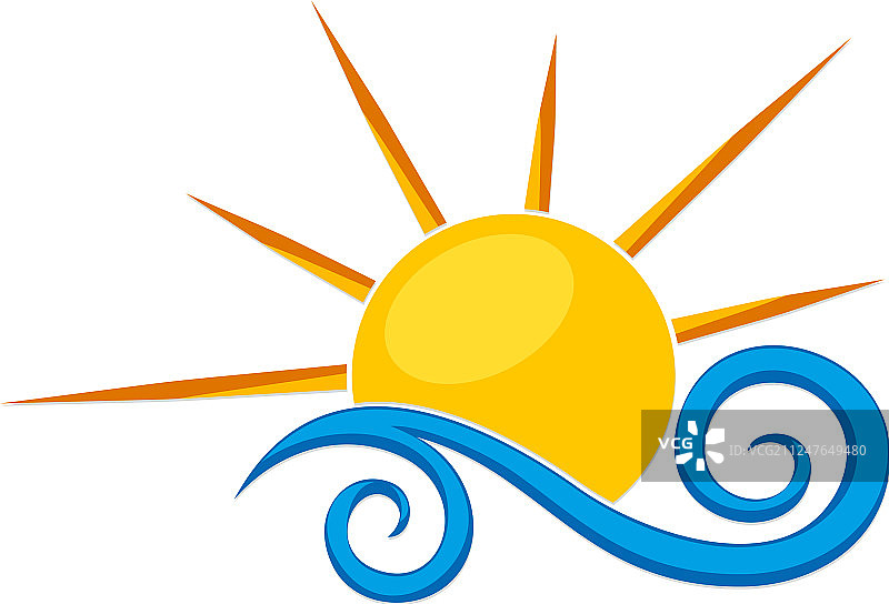 太阳与海洋logo图片素材