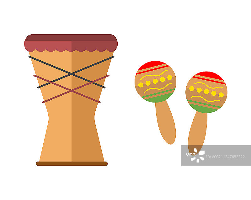 非洲鼓白色背景图片素材