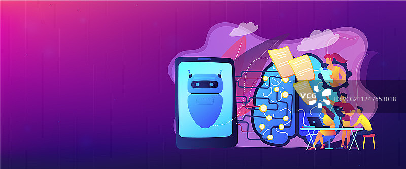 通过图灵测试的聊天机器人概念banner图片素材