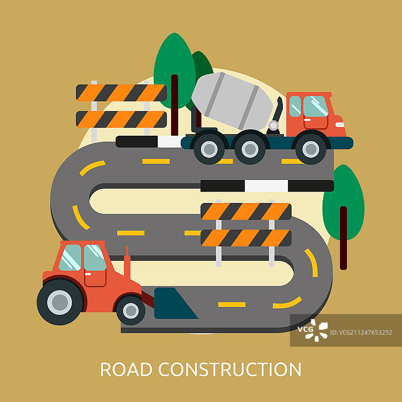 道路施工概念设计图片素材