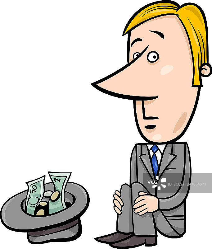 乞丐卡通商人图片素材