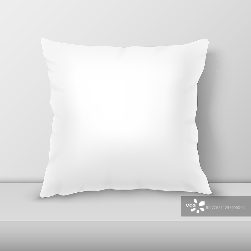 逼真3D白色枕头桌面特写图片素材