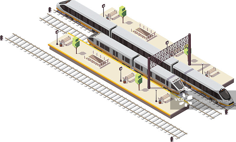 2.5D火车轨道组合图片素材