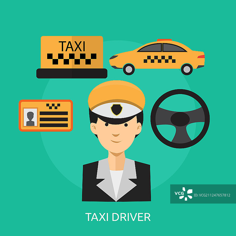 出租车司机概念设计图片素材