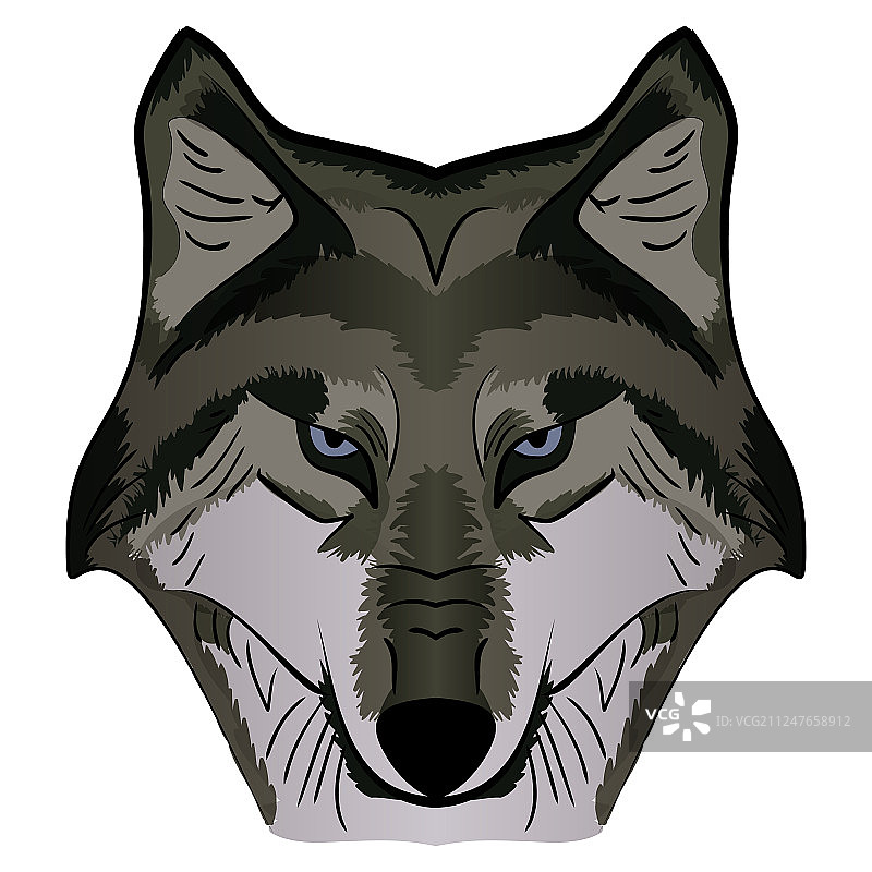 卡通灰狼头吉祥物图片素材
