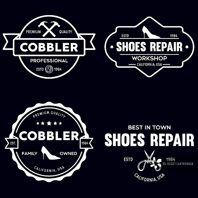 复古风格的logo标签徽章合集图片素材