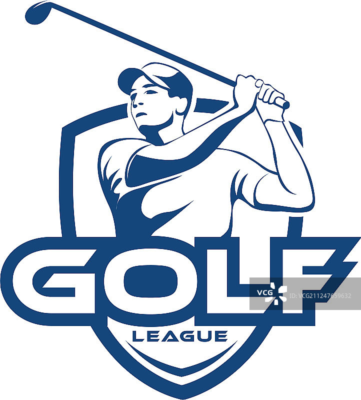 高尔夫男子联盟队徽模板图片素材