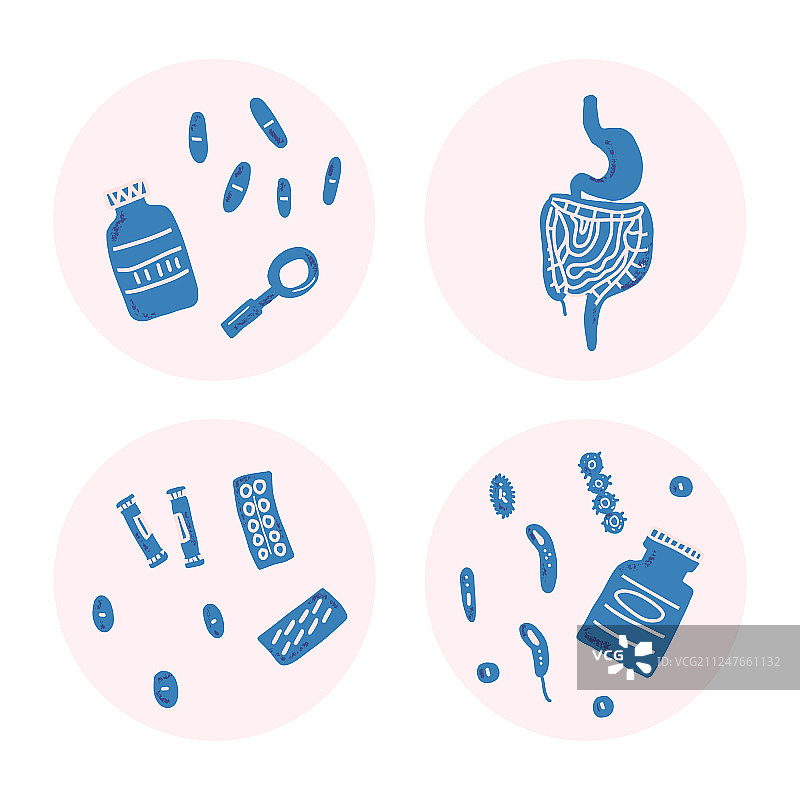 益生菌概念肠道菌群图片素材