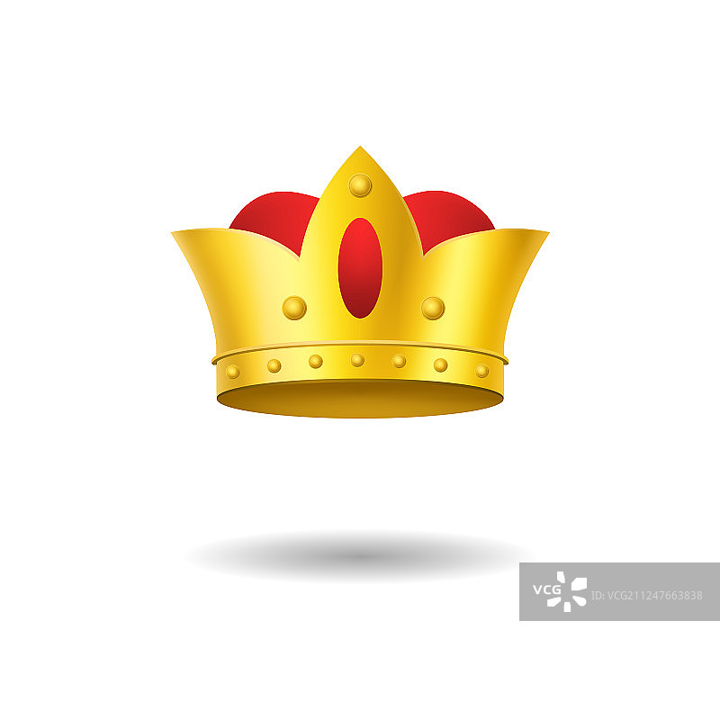 逼真细腻的3D金色皇冠珠宝图片素材