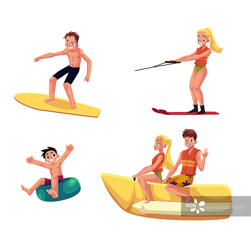 人们享受夏季水上活动图片素材