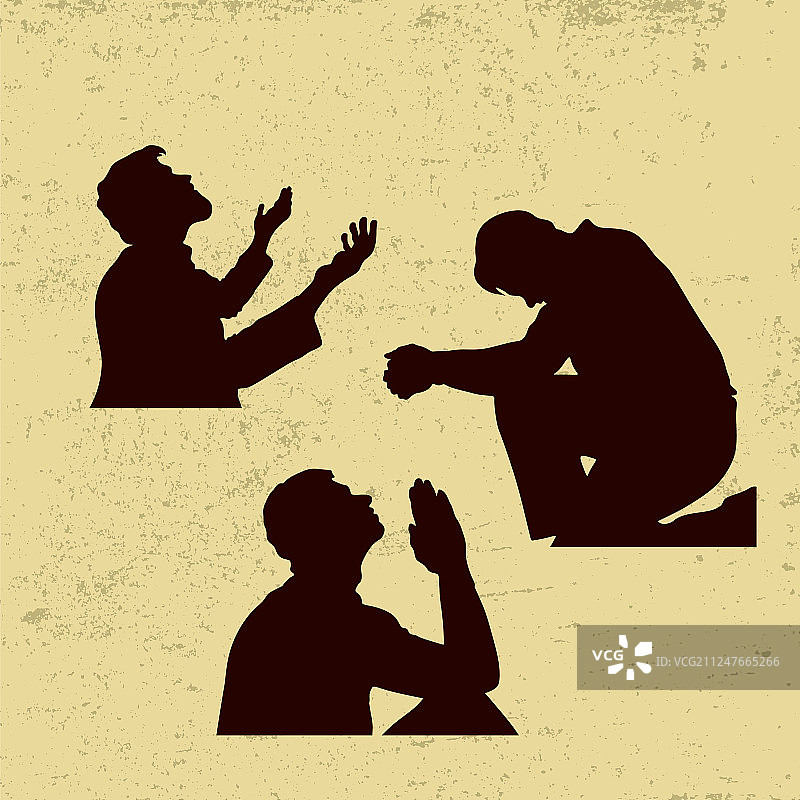 祈祷者的轮廓图片素材