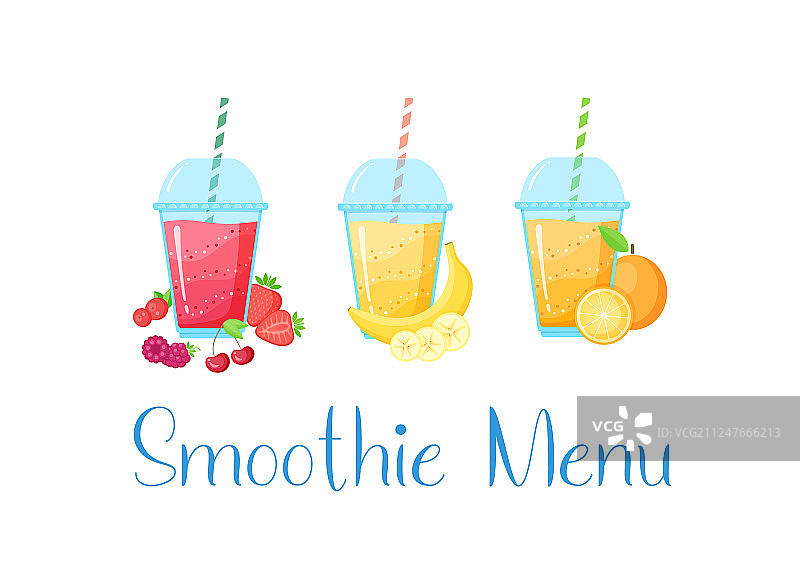 彩色天然水果冰沙合集设计图片素材