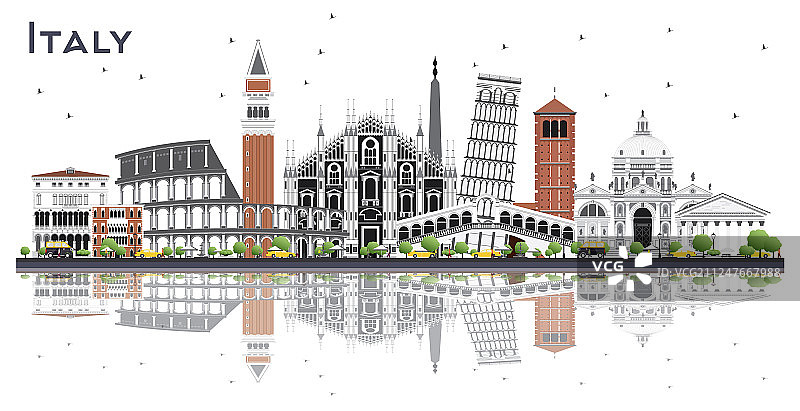 意大利城市天际线与灰色建筑图片素材
