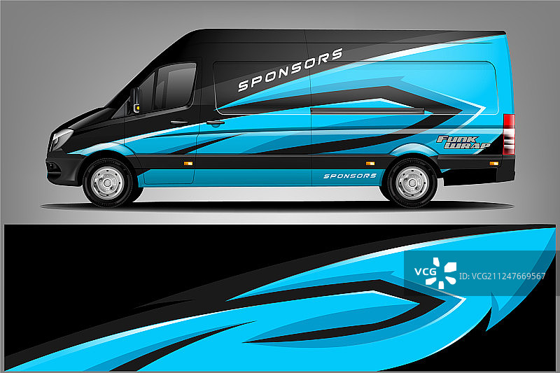 公司面包车车身贴膜设计图片素材