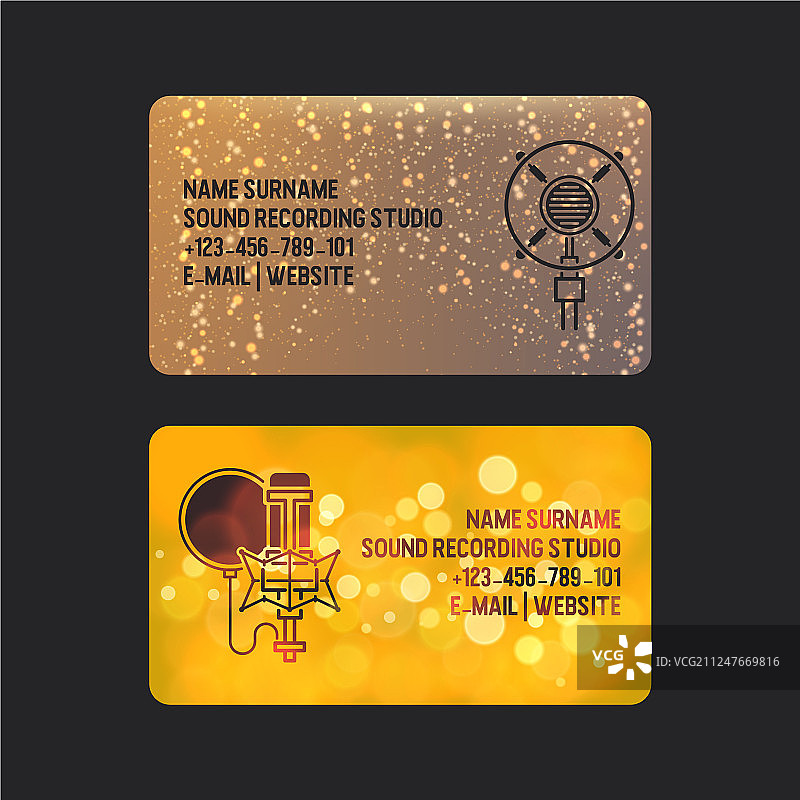 录音棚名片设计图片素材