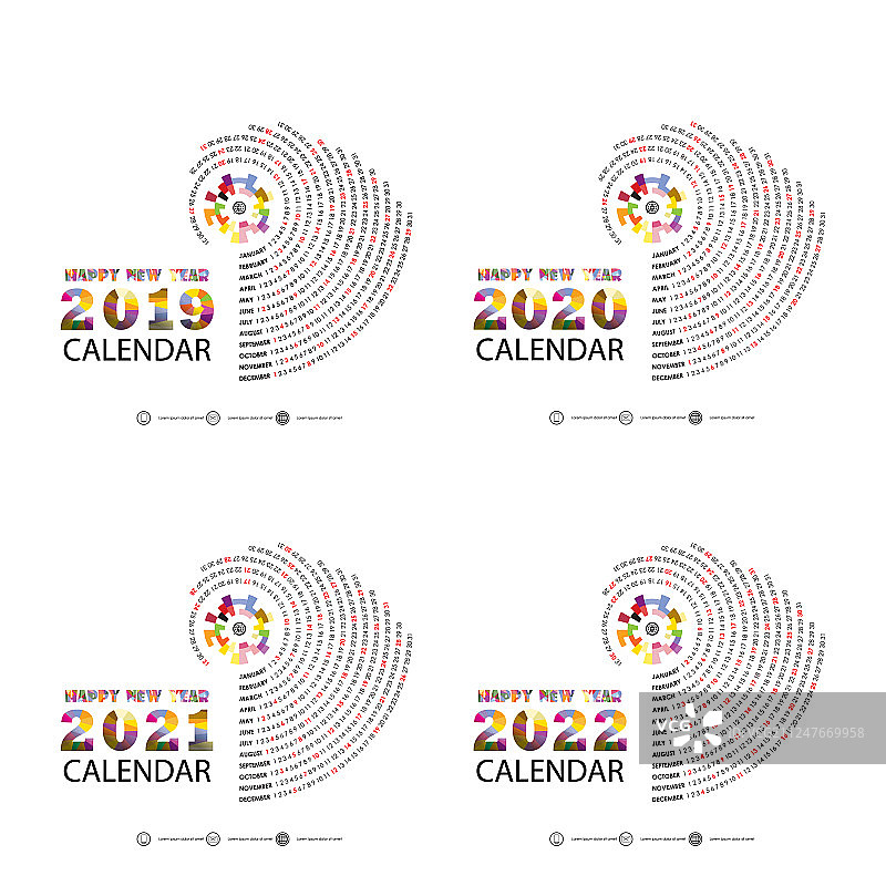2019至2022年日历图片素材
