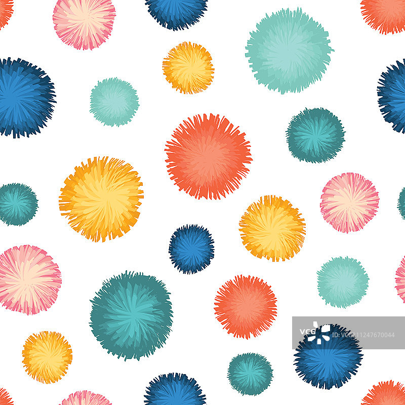 派对装饰绒球无缝重复图案图片素材