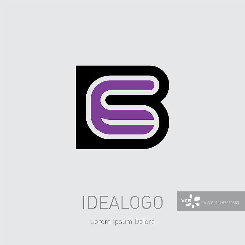 E和B首字母标志，EB首字母组合图片素材