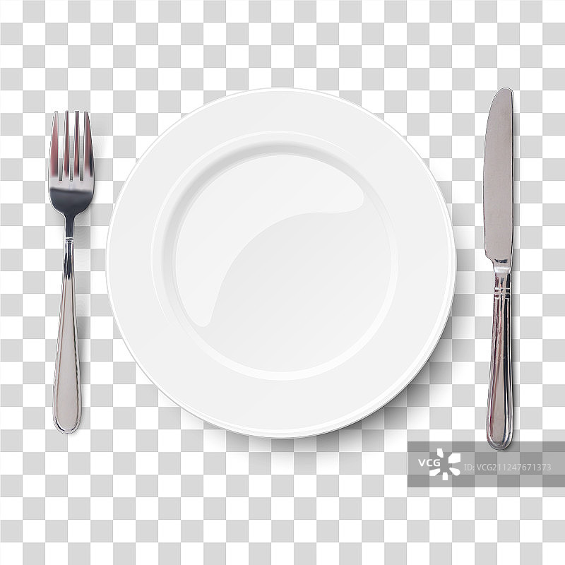 带刀叉的空盘子图片素材