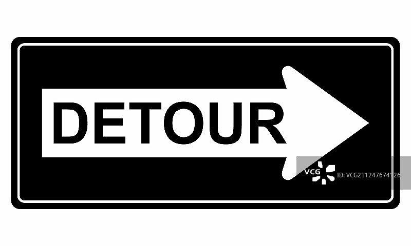 绕行交通标志图片素材