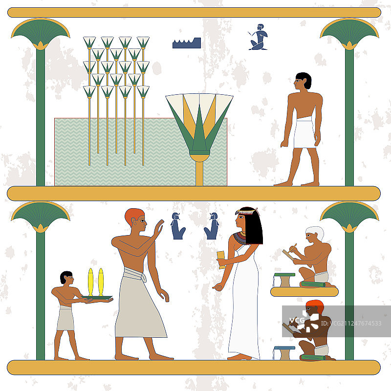 古埃及背景男人行走场景图片素材