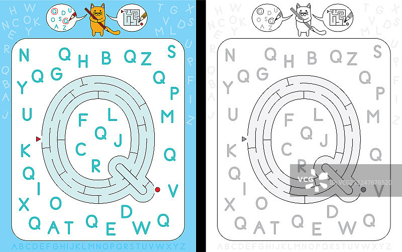 迷宫字母Q图片素材