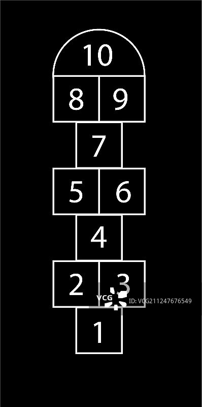 跳房子游戏场地绘画图片素材