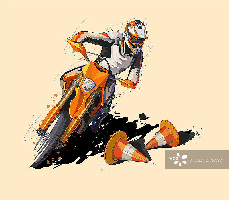 摩托运动超级摩托车图标贴纸设计图片素材