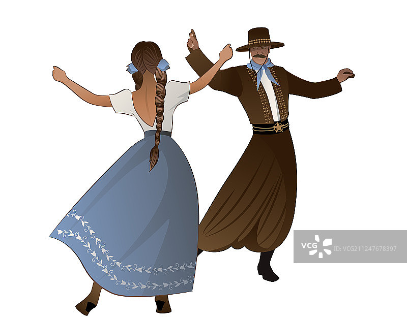 留着胡子戴着帽子的牛仔和女人图片素材