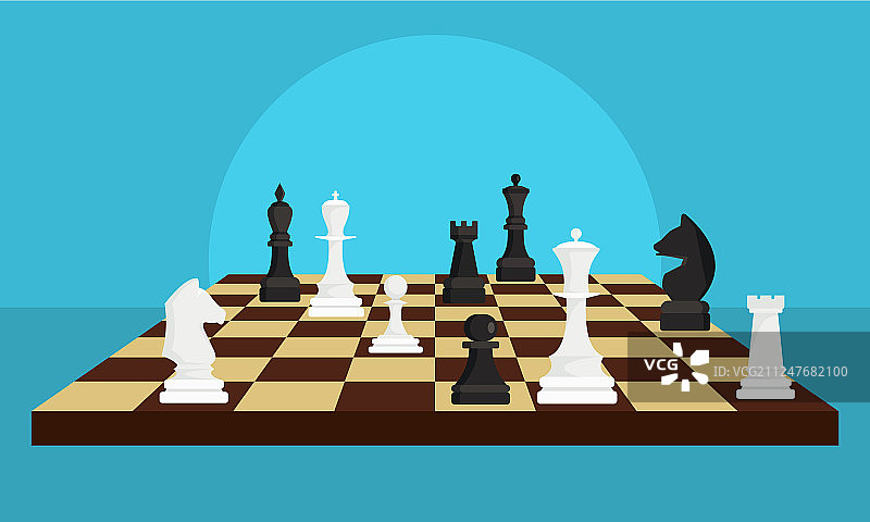 扁平风格国际象棋棋盘游戏背景图片素材