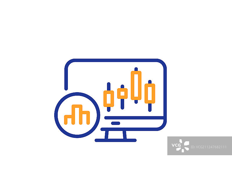 K线图线性图标分析图图片素材