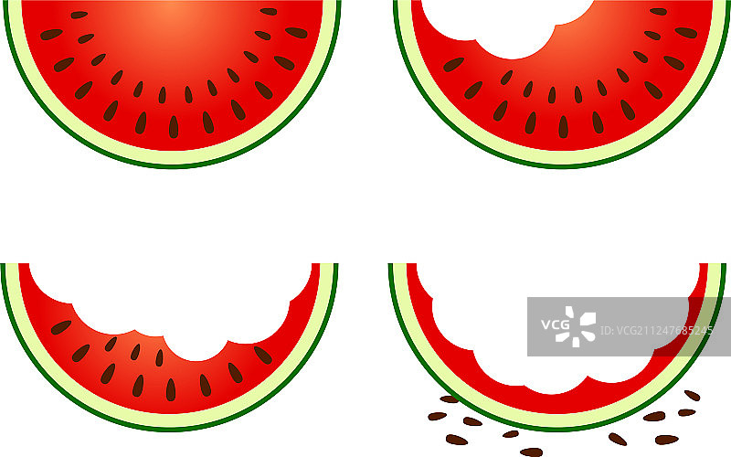 西瓜不同食用状态图片素材