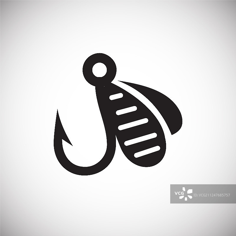 白色背景上的鱼钩图标，用于图形设计图片素材