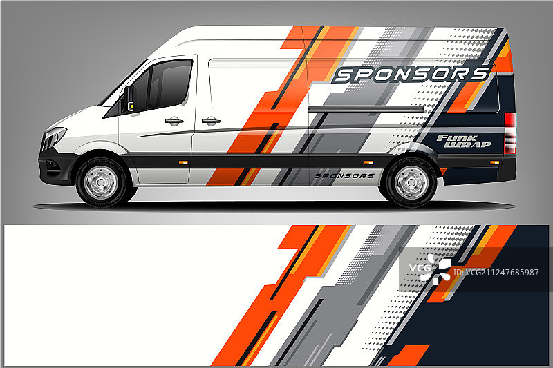 公司面包车车身贴膜设计图片素材