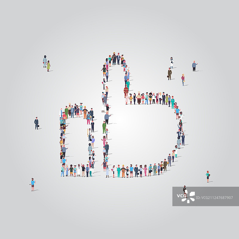 人群聚集点赞社交图片素材