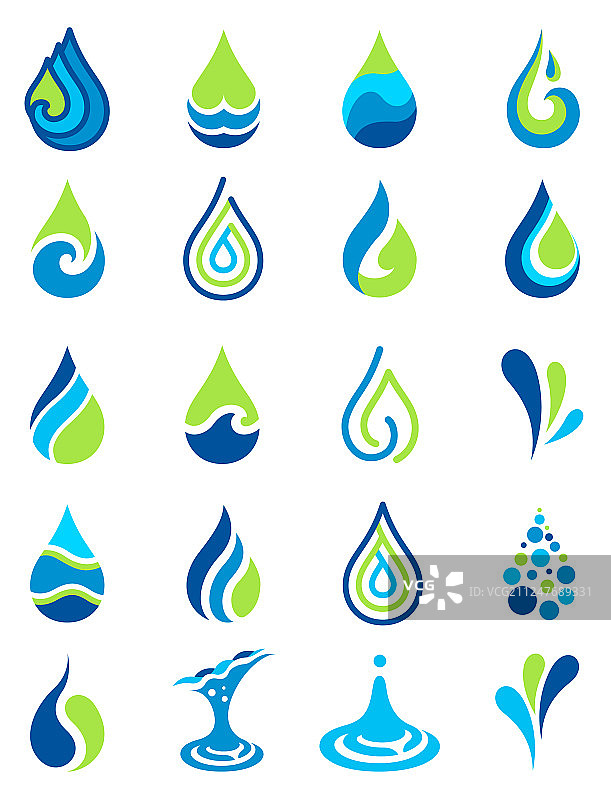 水图标合集图片素材
