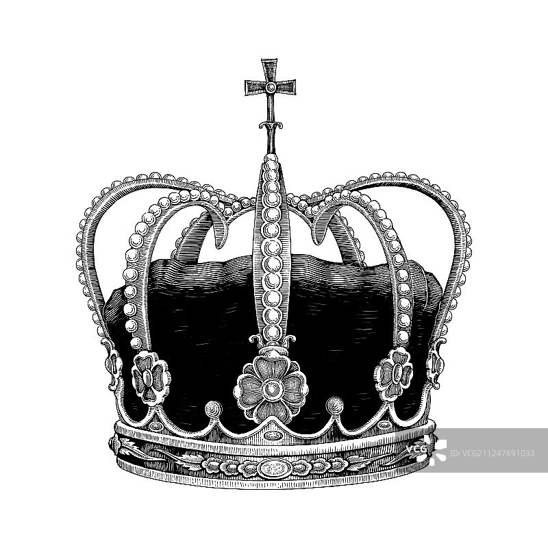 手绘复古皇冠图片素材