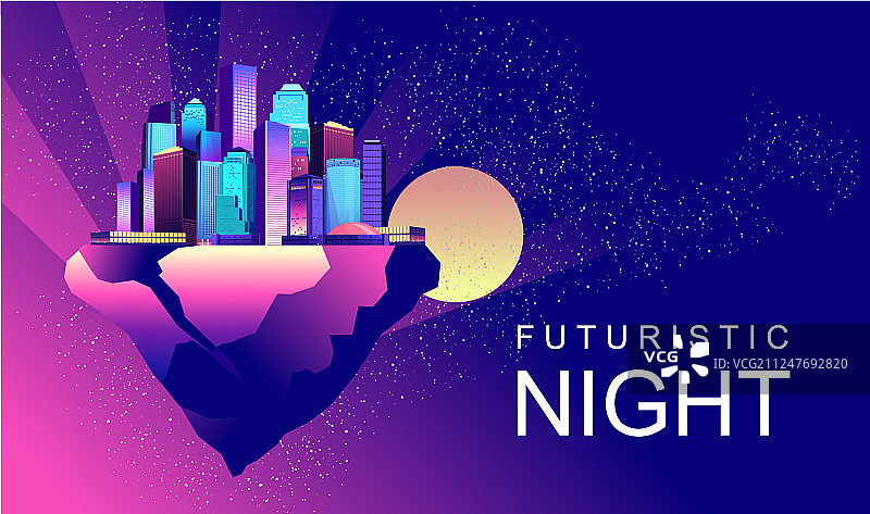 未来主义紫外线城市图片素材