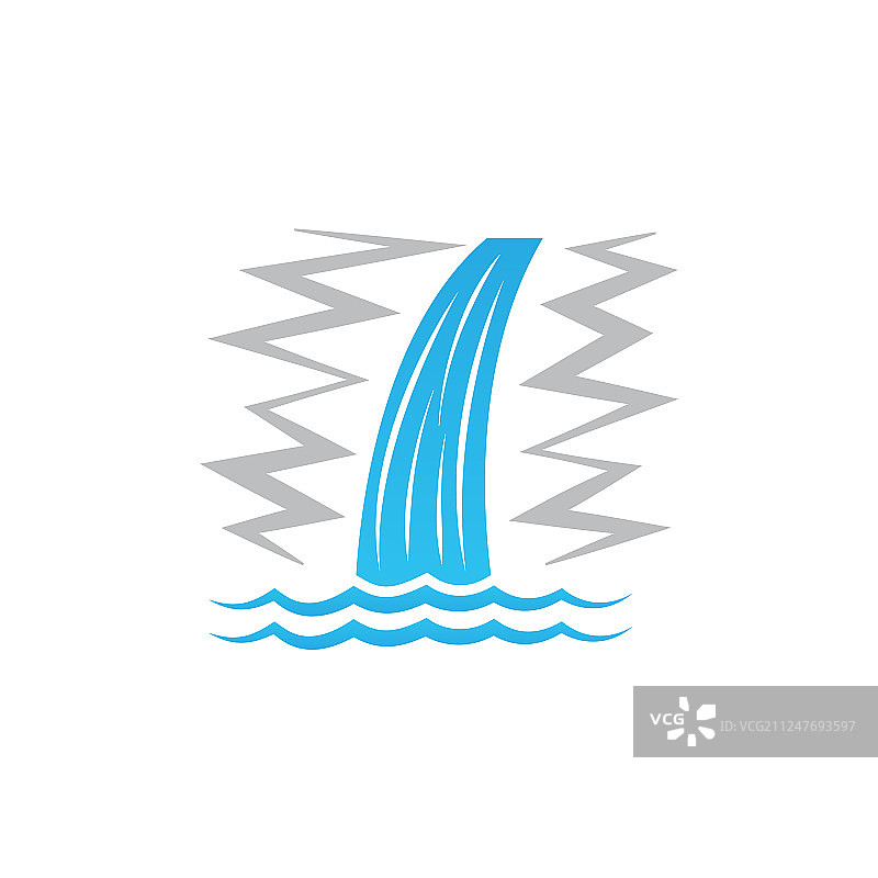 白色背景上的瀑布图标图片素材