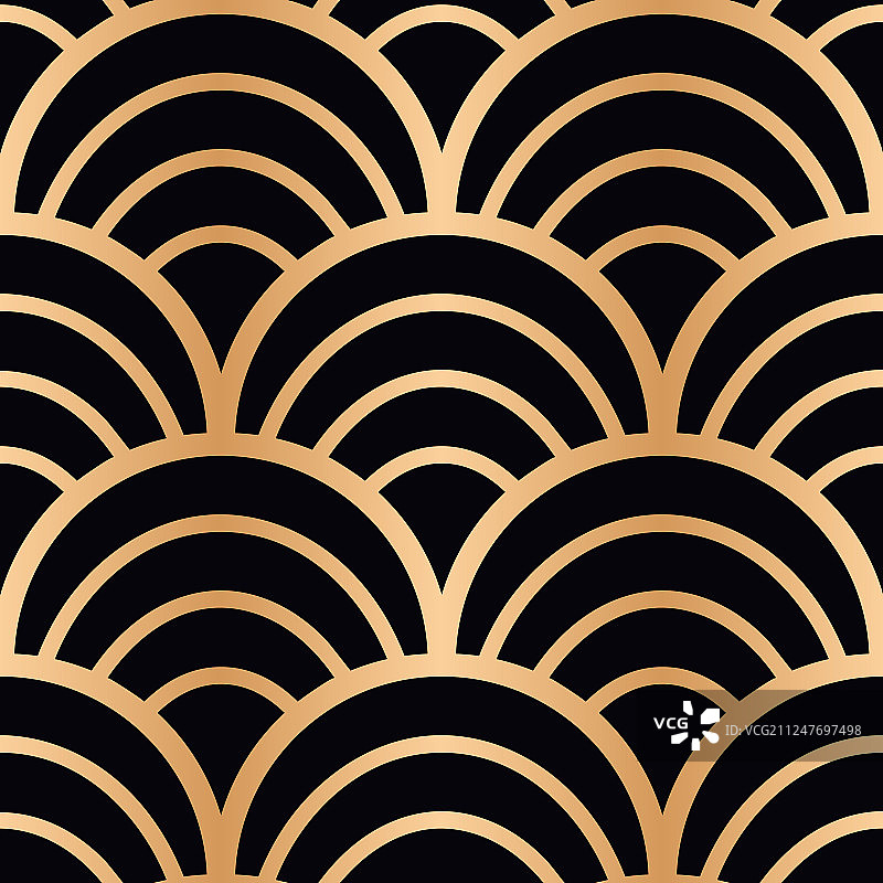装饰艺术风格金色无缝复古壁纸图案图片素材