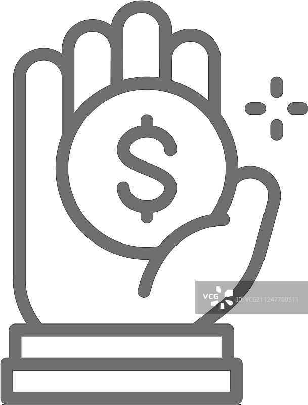 手拿硬币的慈善捐款图片素材