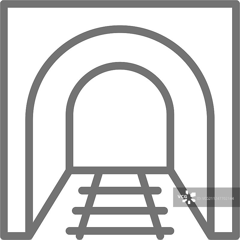 带轨道的铁路隧道和地铁图片素材