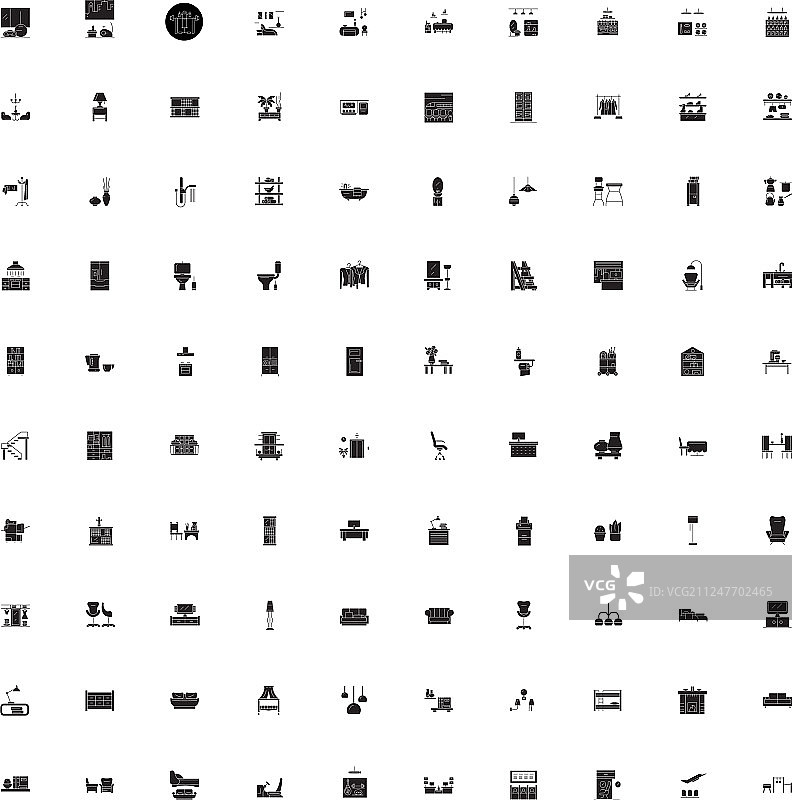 黑色壁灯概念图标图片素材