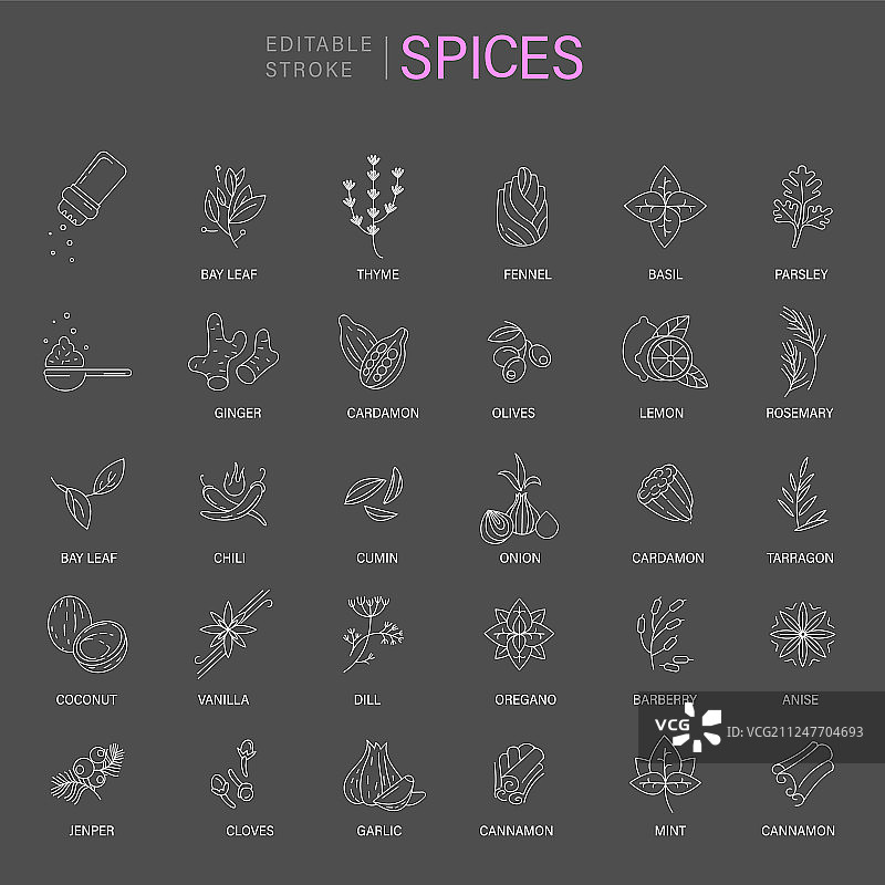 香料草药图标和标志图片素材